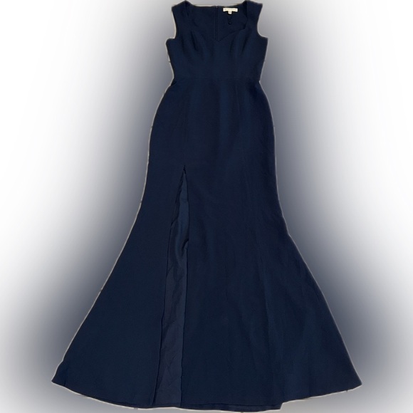 NWOT Dress The Population Midnight Blue Monroe Side Slit Gown sz L - Picture 7 of 9